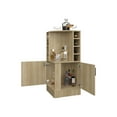 thumbnail image 4 of Natural Oak Corner Bar Cabinet With Long-lasting Wine Holder & Hidden Storage Stylish Unit Bottle Shelf, Open Space, 4 of 5