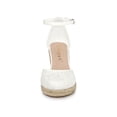 thumbnail image 6 of BLISSFUL STEP Women's Sandals Espadrille Lace Wedge Heels Platform Sandals, 6 of 7