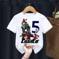 thumbnail image 3 of Camisetas de cumpleaños para niños de 2, 3, 4, 5, 6, 7, 8 y 9 años, ropa para niños con nombre personalizado de Marvel Avengers, camiseta para fiesta de cumpleaños de superhéroes para bebés, 3 of 5