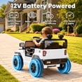 thumbnail image 6 of Jeep 12V Ride on Car with Remote Control/Bluetooth, Jeep Wrangler Rubicon Battery Powered Ride on Truck Toy w/Dual Wheel Suspension, Electric Car for Kids Toddler, White, 6 of 8