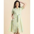 thumbnail image 2 of Moomaya Short Sleeve V Neck A-Line Cotton Dress - Women's Casual A-Line Dress, 2 of 9
