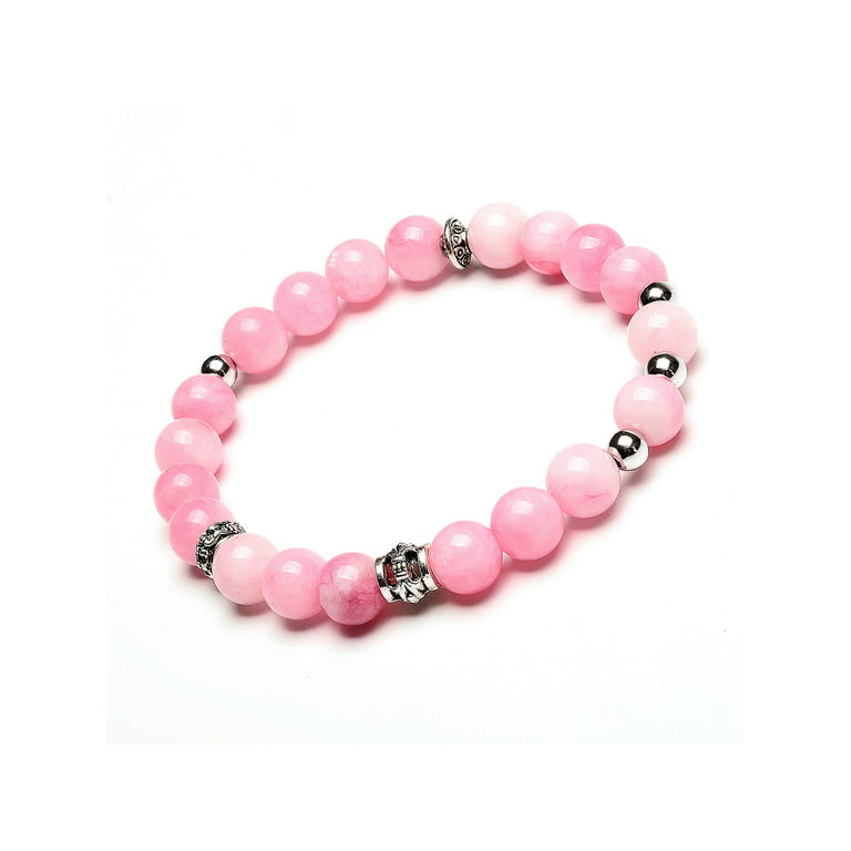 Natural Pink Lilac Blush Shell Bead Bracelet fits Wrist 7 Inch 