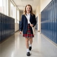 thumbnail image 6 of Grblisyd Uniform Skirts for Girls Casual Elastic Waist Plaid Skorts Quick-Drying Breathable A Line Back to School Skort, 6 of 7