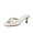 White, variant on Belle Kitten Heels for Women with Buckle Accent, Comfortable Mule Dressy Womens Sandals