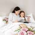 thumbnail image 4 of Erosebridal Pink Flowers Twin Comforter Sets,Rustic Plant Floral Bedding Set For Girls Kids, Reversible 2 Pieces, 4 of 7