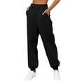 thumbnail image 4 of miqiqism Clearance I LOVE MY HUSBAND Womens Sweatpants Casual High Waisted Trousers Athletic Workout Baggy Joggers Women's Cinch Bottom Sweat Pant 2025 Valentines,01_Black,Small, 4 of 5