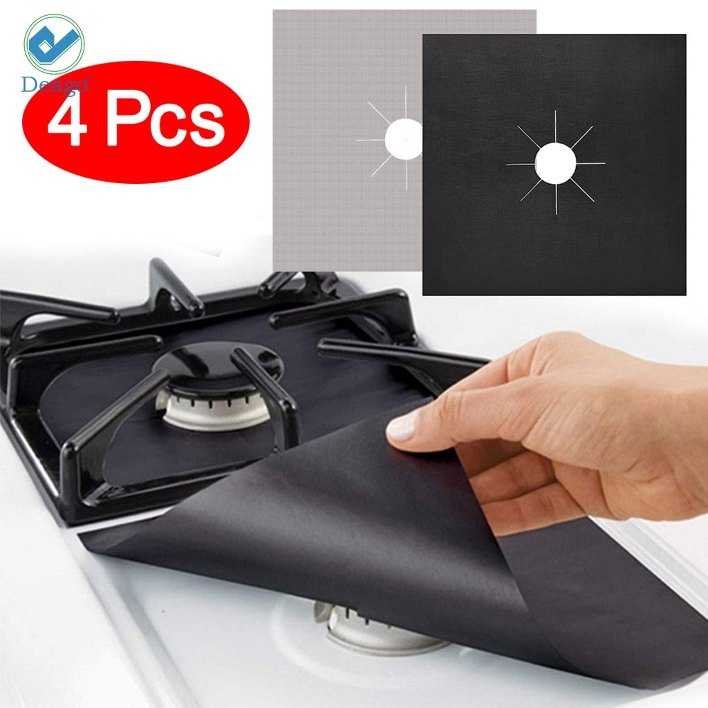 Aluminum Gas Foil Stove Burner 4X Protector Cover Liner Clean Mat Pad Reusable U 