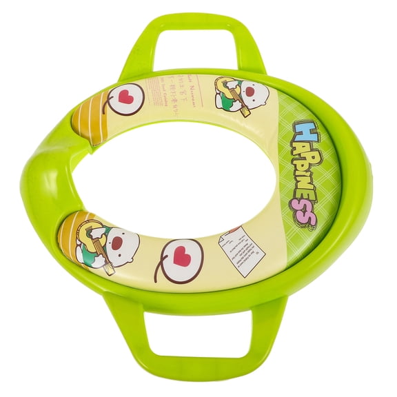 Luxshiny Green PVC Toilet Training Seat for Toddlers, Cute and Safe Design