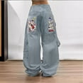thumbnail image 5 of Loose Fit Hop Jeans for Women Graphic Print Denim Streetwear Y2K Goth Style Pants American High Street Baggy Wide Leg Jeans Trendy Pants, 5 of 9