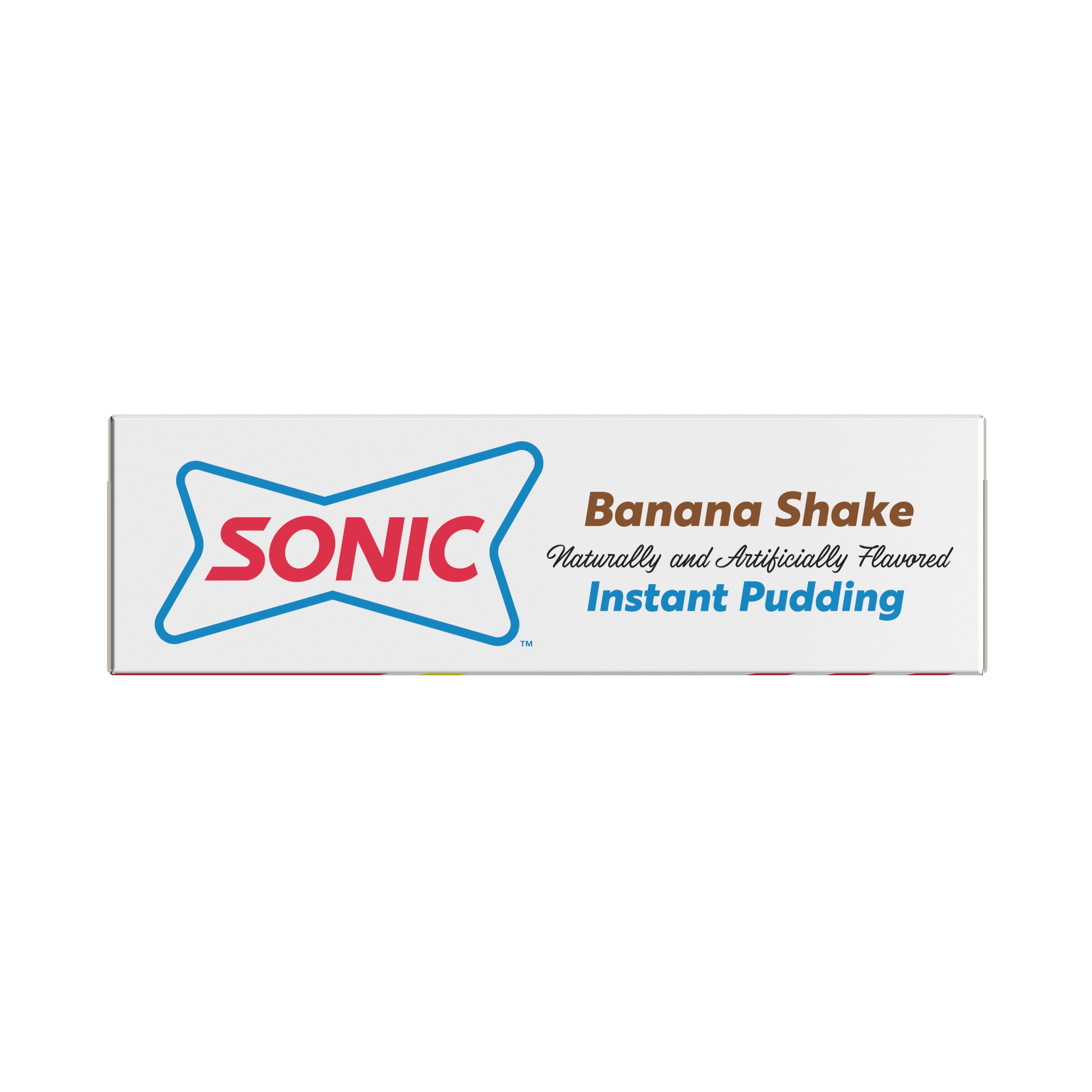 Sonic Banana Shake Instant Pudding Mix, 4 Servings, 3.03 oz Shelf-Stable Cardboard Box