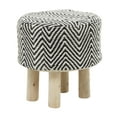 thumbnail image 6 of DecMode 16"W, 17"H Wood Bohemian Stool, Black, 1-Piece, 6 of 8
