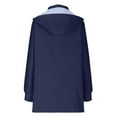 thumbnail image 6 of YDFCWXW Long Rain Coat for Women Packable Rain Jacket Womens Waterproof Raincoat Lightweight Hooded Windbreaker Trench Coat Navy, XXL, 6 of 9
