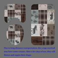 thumbnail image 4 of 4PCS Farmhouse Shower Curtain Set with Rugs, Bear Paw Print Deer Elk Moose Wildlife Hunting Cabin Pine Tree Woodland Vintage Patchwork Brown Buffalo Plaid Country Rustic Bathroom Decor, 4 of 7