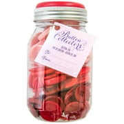 Button Collectors Ombre Red Mix Multi-Sized Buttons Jar, 8 Ounces