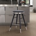 thumbnail image 1 of Clara Backless Modern 26" Grey Faux Leather Bar Stool, 1 of 7