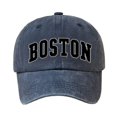 thumbnail image 2 of Boston Dad Hat, Cotton Baseball Cap, Adjustable Metal Buckle, Unisex, 2 of 3