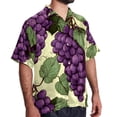 thumbnail image 2 of Grape Men's Short Sleeve Beach Shirts, Casual Button Down Poplin Printed Summer Tops - Unisex, 2 of 6