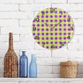 thumbnail image 7 of GZHJMY Mardi Gras Plaid Wall Clock, Silent Non Ticking Battery Operated Round Clock for Kitchen Office School Home Decorative, 7 of 7