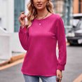 thumbnail image 6 of Patlollav Pntutb Womens Blouses,Ladies Casual Solid Color Long Sleeve Shirts, 6 of 7