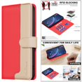 thumbnail image 4 of Premium RFID Blocking Wallet Case for Xiaomi Redmi Note 14 Pro 4G with 3 Card Slots & Stand Red, 4 of 5