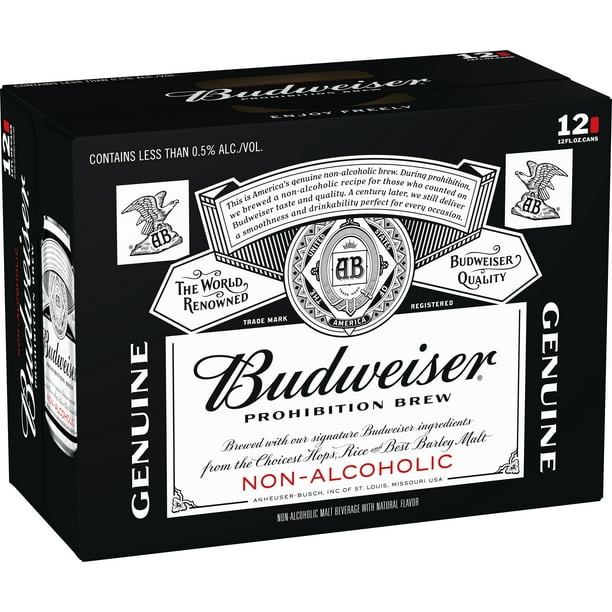 Budweiser Non Alcoholic Prohibition Brew 12 Pack 12 Fl Oz Cans 6504