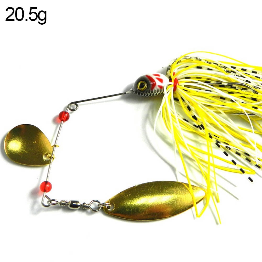 4PCS 17.4g Spinnerbaits Bait Rubber Skirt Buzzbaits Spoon Blade Fishing Lures 