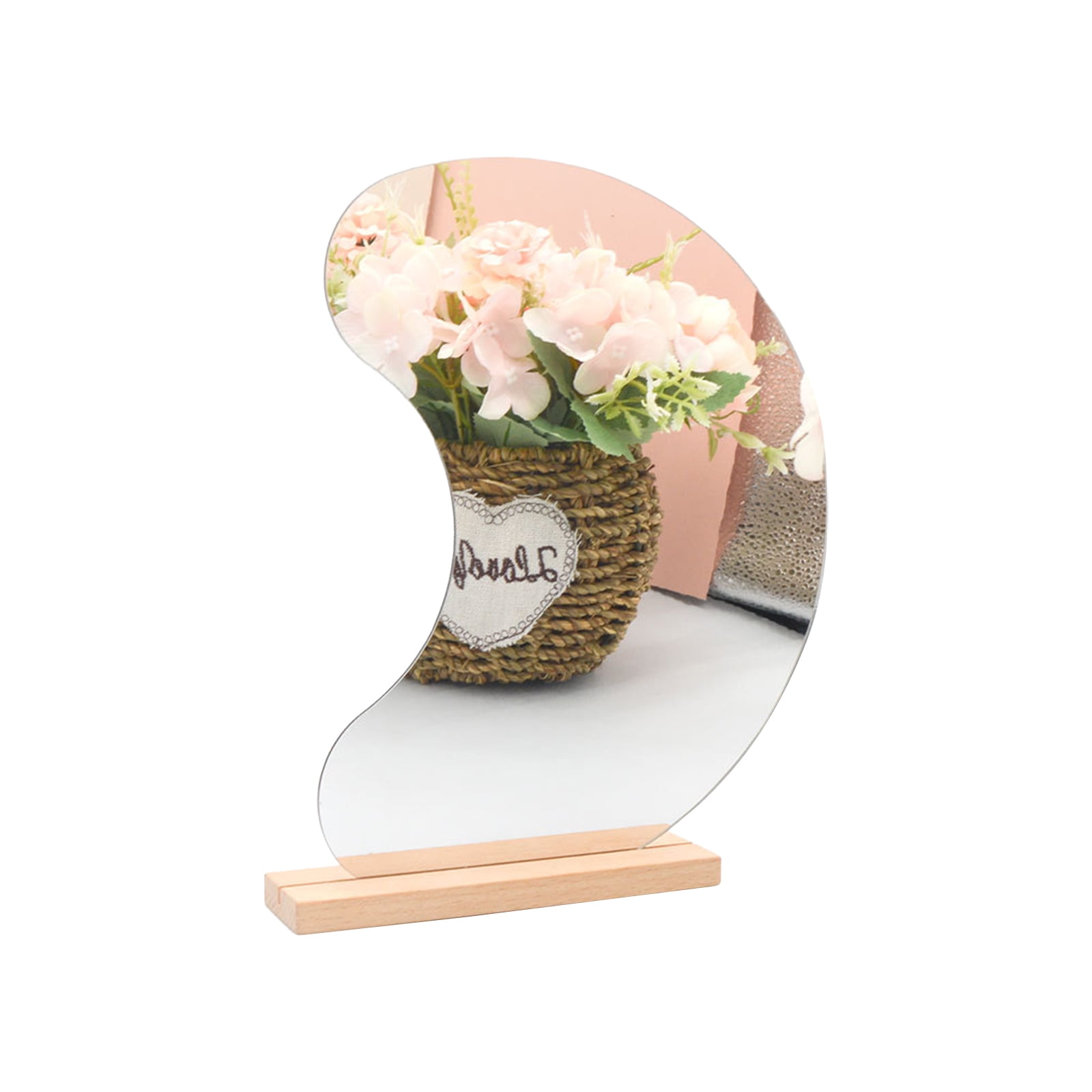 Korean style Makeup Mirror Ins Irregular Acrylic Decorative Mirror Wooden Base Cosmetic de maquillaje Beauty Tools Dropshipping main image 1