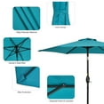 thumbnail image 7 of Sonerlic 7.5ft Round Patio Market Umbrella with Steel Frame, Outdoor Table Umbrella for Yard, Poolside and Deck, Turquoise, 7 of 7