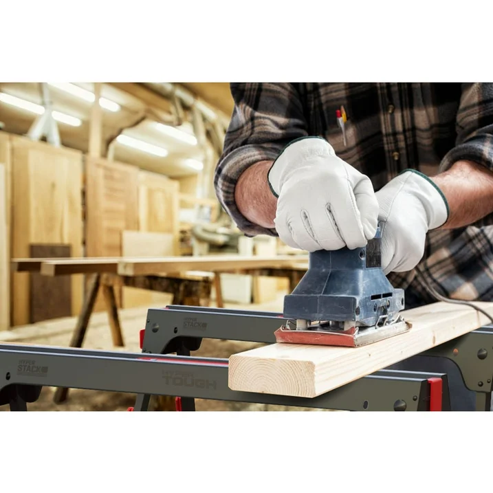 Hyper Tough Hyper Stack Foldable Metal Sawhorse, 450 lb Weight Capacity, Heavy-Duty