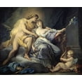 thumbnail image 2 of Boizot, Antoine 17x15 Black Ornate Wood Framed with Double Matting Museum Art Print Titled - Apollo Caresses Leukothea, 2 of 4
