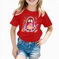thumbnail image 2 of xaweyi Kids Girls Halloween Fashion Tshirt Crew Neck Short Sleeve Ghost Pumpkin Printed Casual Top, 2 of 7