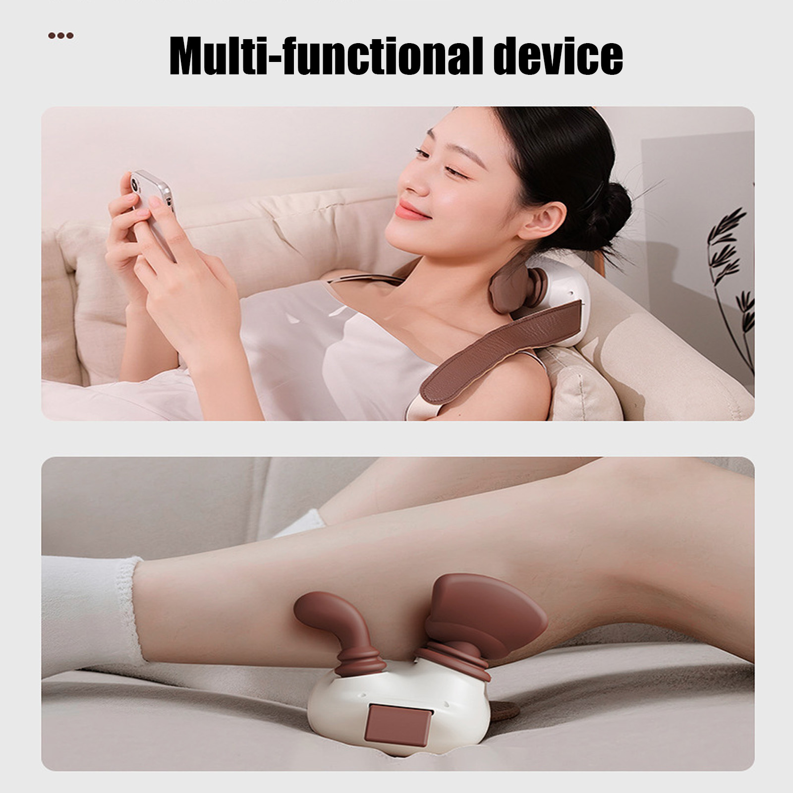 Neck Massager with Heat, Shiatsu Neck and Back Massager with 4D Kneading, Wireless Deep Tissue Massage for Shoulder and Cervical Pain Relief, Portable and Rechargeable for Home and Office