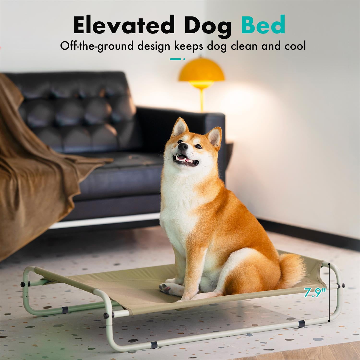 Pefilos 35" Basics Cooling Elevated Dog Bed with Metal Frame, Outdoor The Original Pet Bed, Green Pefilos 35" Basics Cooling Elevated Dog Bed with Metal Frame, Outdoor The Original Pet Bed, Green