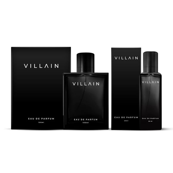 Villain Black Eau De Parfum Combo For Men 100ml, 3.4 Fl.oz. + 20ml, 0.67 Fl.oz. | Long Lasting Fragrance - With Patchouli & Cedarwood Notes | Fragrance Gift Set For Men