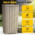 thumbnail image 3 of Outdoor Trash Can - Resin Garbage Can with Lockable Lid, Heavy-Duty Outdoor Trash Can with Lid for Patio, Yard & Garage Waste Management, 3 of 7