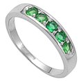 thumbnail image 4 of CHOOSE YOUR COLOR Simulated Emerald Baby Ring .925 Sterling Silver Band Green CZ Female Size 5, 4 of 4