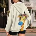 thumbnail image 3 of Uorisanigo Yellow Cute Giraffe Hoodie for Women Comfortable Long Sleeve Pocket Drop Shoulder Sweatshirt Size L Oversized Slight Stretch Winter Clothing Outfits, 3 of 7
