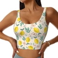 thumbnail image 2 of Haiem Flowers and Butterflies Pattern Womens Sports Bra - U Neck Padded Low Impact Yoga Bra Workout Crop Top Gym Moisture-Wicking Workout Vest -Large, 2 of 9