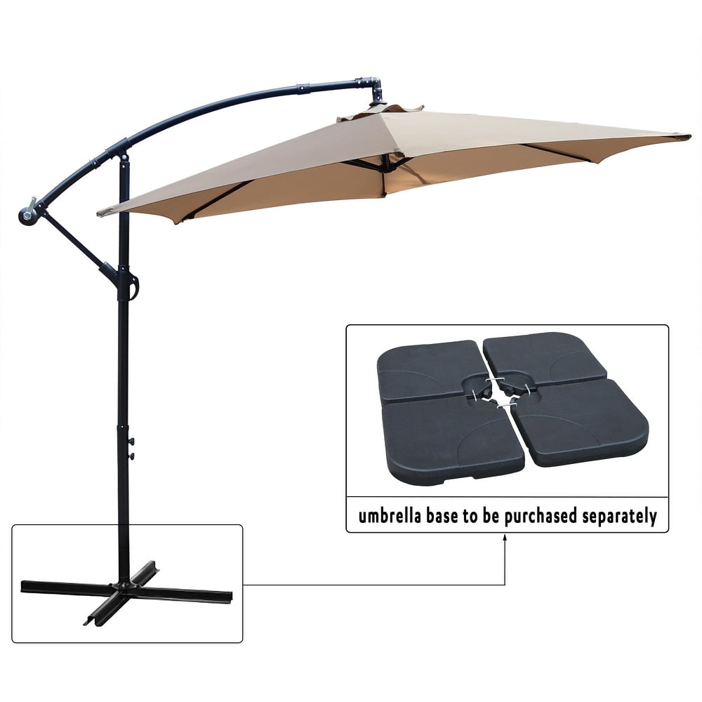 Abble 10ft Outdoor Hanging Offset Cantilever Umbrella with Crank - Tan