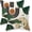 Mid Century-green, variant on Boho Pillow Covers 18x18 Set of 2 Green Gold Orange Throw Pillows Tropical Leaves Sunset Decor Modern Mid Century Pillowcase Outdoor Decorations Bohemian Linen Cushion Case for Couch Sofa Bed