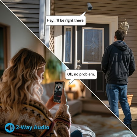 Night Owl - Indoor/Outdoor Wire Free 2K Security Camera with 2-Way Audio - White