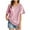 Pink, variant on Timegard Tops for Women Square Neck Short Sleeve Loose Casual Solid Color Blouse Tops Spring Summer