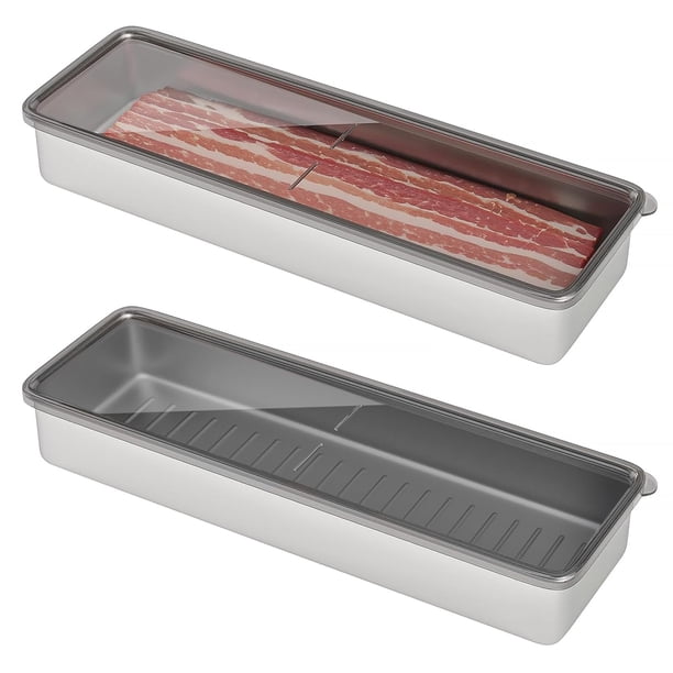 Recipiente para tocino Freshmage 304 de acero inoxidable de 1 kg de capacidad