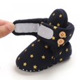thumbnail image 6 of Newborn Infant Baby Cotton Booties With Gripper Soles, Soft Sole Stay-on Baby Shoes Ankle Crib Shoes Toddler First Walkers Winter Christmas Booties(Stars Print), 6 of 9