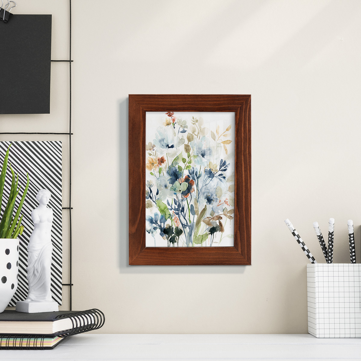 Holland Spring Mix -Framed Print w/glass-Chestnut