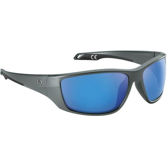Flying Fisherman Carico Polarized Sunglasses - Matte Gray/Smoke Blue Mirror