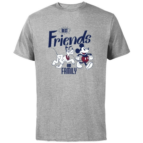 Disney Mickey Mouse and Pluto Best Friends Retro Vintage - Short Sleeve Cotton T-Shirt for Adults - Customized-Athletic Heather