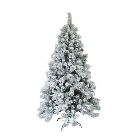 ALEKO CT95H1252 Snow Dusted 8 foot Artificial Holiday Christmas Tree with Green Metal