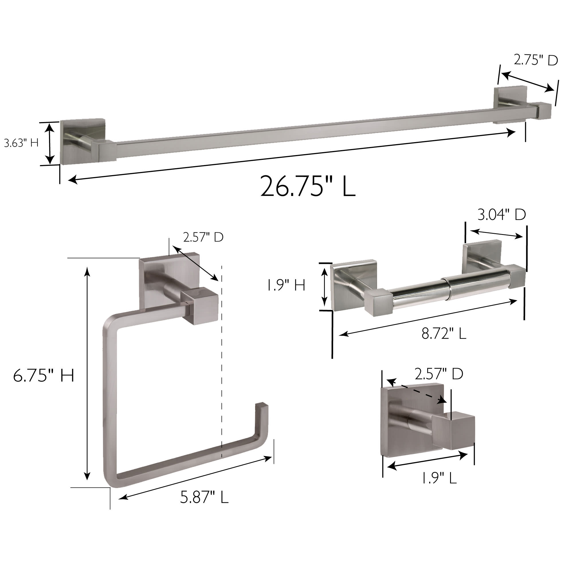 Design House 188425 Savannah 4 - Piece Bathroom Hardware Set Finish: Matte Black/White