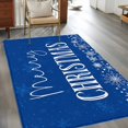 thumbnail image 2 of 2.7'x5' Area Rugs, Blue Merry Christmas Indoor Outdoor Area Rug for Living Room Bedroom, Xmas Winter Snowflake Blue White Washable Bathroom Rugs Kitchen Floor Carpet Mats Home Decor Aesthetic, 2 of 8